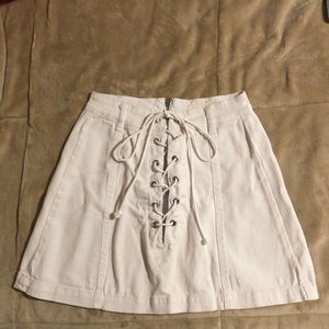 White jean skirt